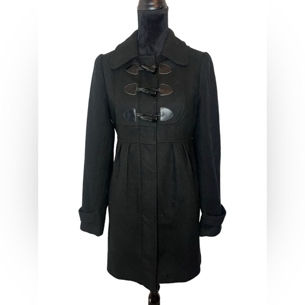 JACK WOMENS BLACK TOGGLE CLOSURE DRESS COAT WOMENS SIZE MEDIUM CLASSIC COAT - Picture 4 of 11